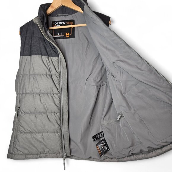 ORORO Heated Puffer Vest Men's Color Panel Winter Cold No Charger or Battery M - Picture 3 of 7